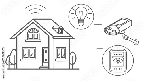 Smart home automation system security camera light bulb and access control for modern living style