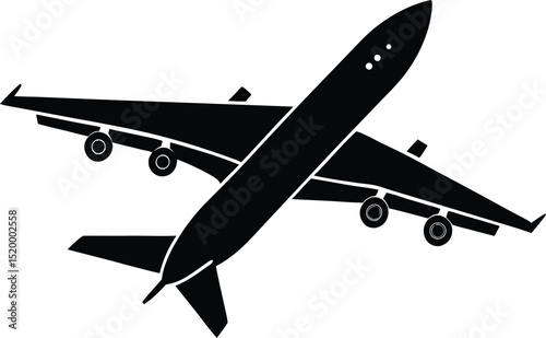 Airplane Vector Silhouette Art Icon
