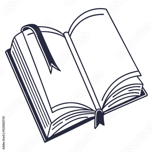 Open Book Clipart in Flat Style Vector

