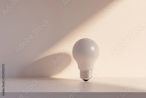 Minimalist Light Bulb on Shelf