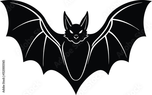 Bat Vector Silhouette Art Icon Illustration
