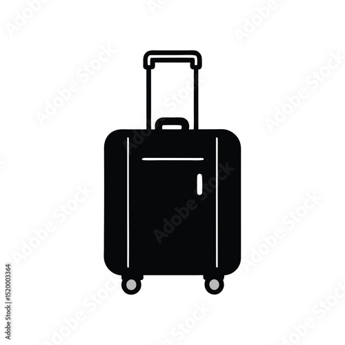 Black Rolling Suitcase with Handle Luggage for Travel and Easy Transport