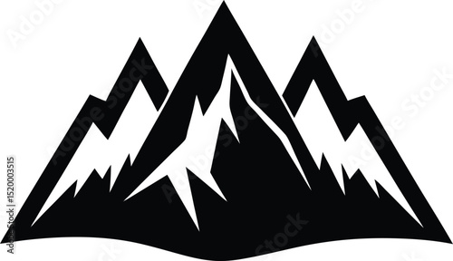 Mountains Vector Silhouette Art Icon Illustration
