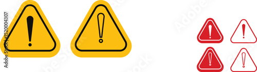 Warning danger triangle icon set set. Vector collection isolated on transparent background hazardous apps and website material symbol in trendy style. Globally harmonized system all classes caution