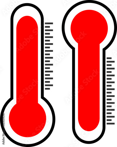 Thermometers Icon for Temperature Measurement and Weather Monitoring in a Minimalist Graphic Style for Health and Science Applications