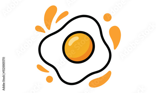 Sunny Side Egg with Abstract Splash Design