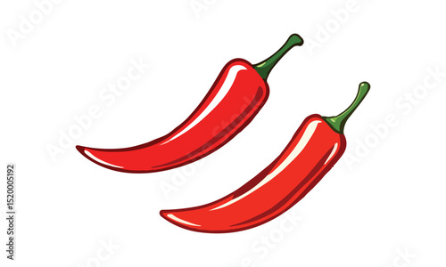 Vibrant Red Chili Pepper Vector Illustration