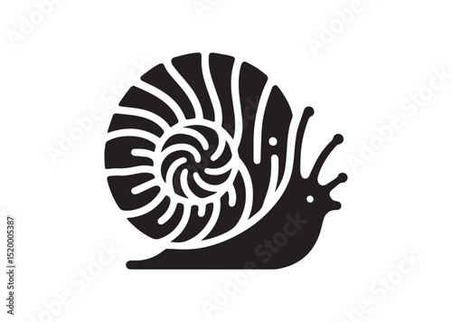 Tiny Snail Shell Silhouette Vector