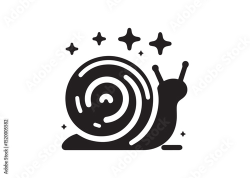 Tiny Snail Shell Silhouette Vector