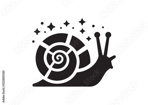 Tiny Snail Shell Silhouette Vector
