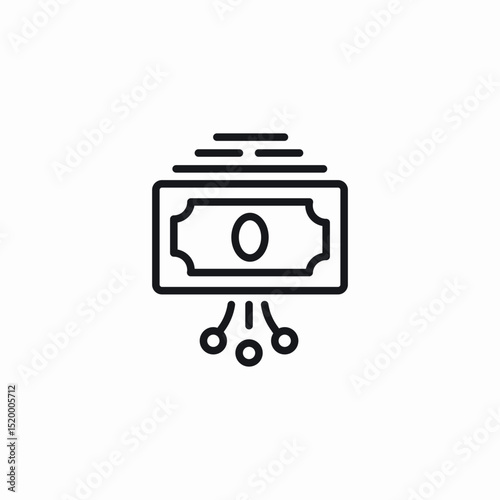 banknote stack finances icon sign vector