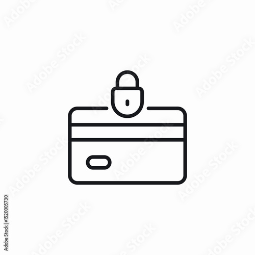 bank card lock icon sign vector
