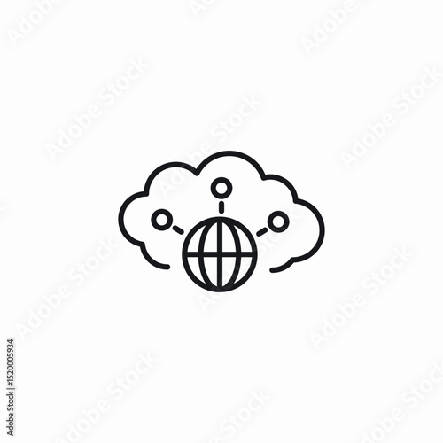 cloud connect icon sign vector