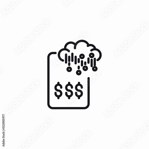 cloud finances tech icon sign vector