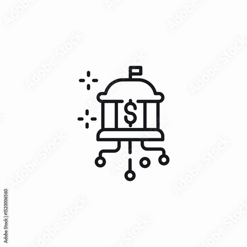 digital banking icon sign vector