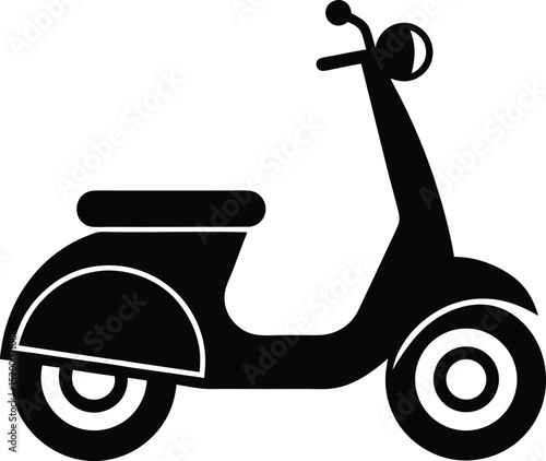 Scooter Vector Silhouette Art Icon
