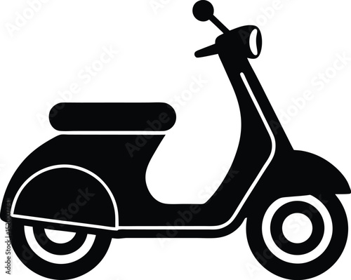 Scooter Vector Silhouette Art Icon Illustration
