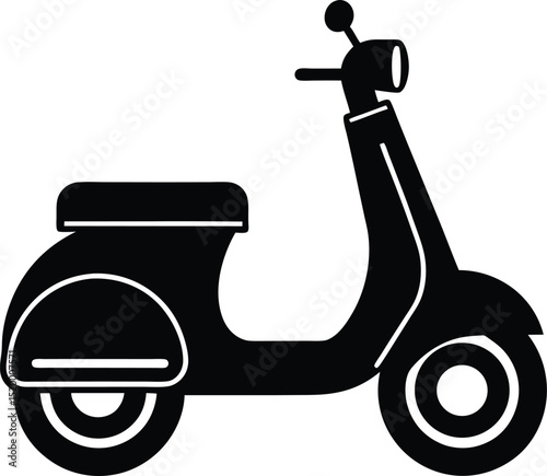 Scooter Vector Silhouette Art Icon Illustration
