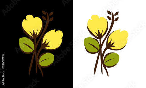 yellow flowers vector art design