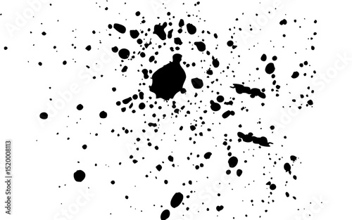 Black ink drops on white background ink vector
