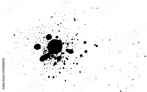 Black ink drops on white background ink vector