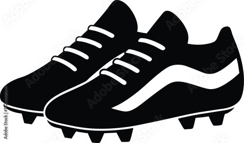 Football cleats Vector Silhouette Art Icon

