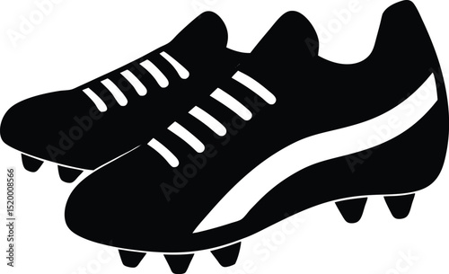Football cleats Vector Silhouette Art Icon
