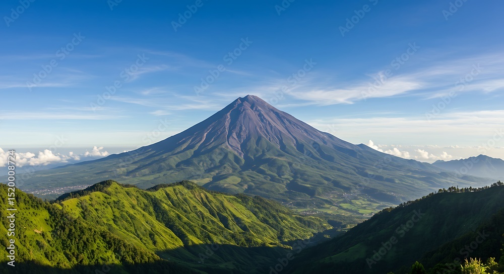 Naklejka premium mountain landscape with clouds