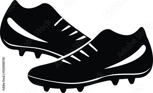 Football cleats Vector Silhouette Art Icon Illustration
