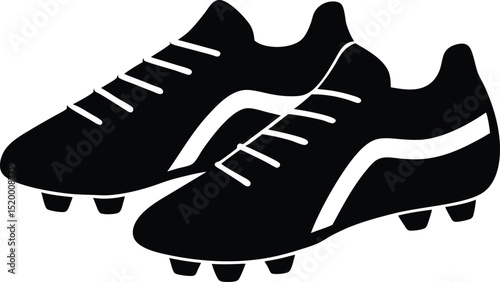 Football cleats Vector Silhouette Art Icon Illustration
