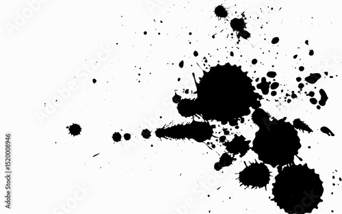 Black ink drops on white background ink vector