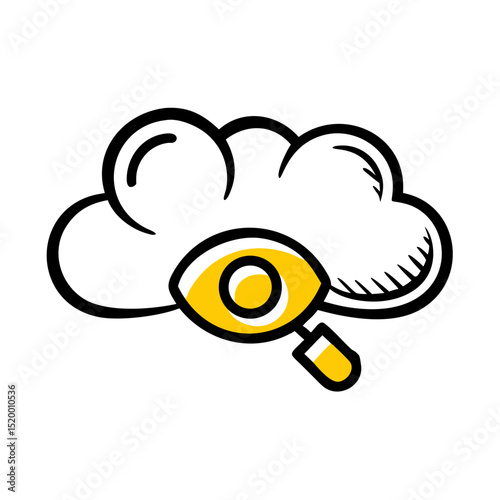 cloud access monitor vector icon