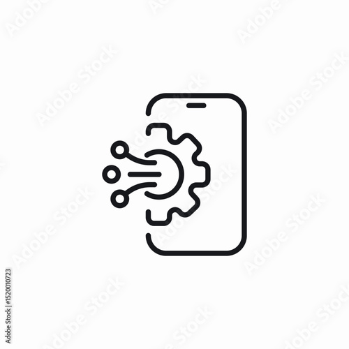 mobile technology system icon sign vector