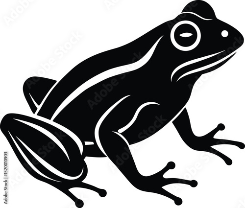 Frog Vector Silhouette Art Icon
