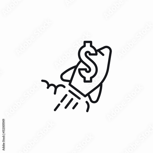 rocket finances boost icon sign vector