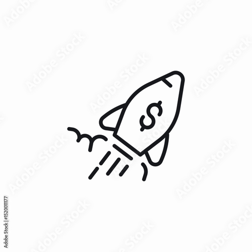 rocket financial boost icon sign vector