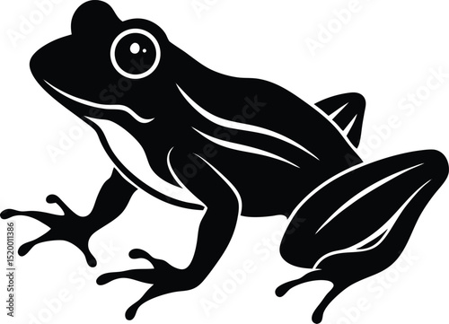 Frog Vector Silhouette Art Icon Illustration
