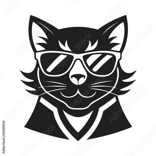 Cool Stylish Cat Wearing Sunglasses and Trendy Jacket Design