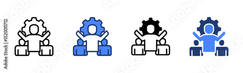 Leadership icon sheet multiple style collection