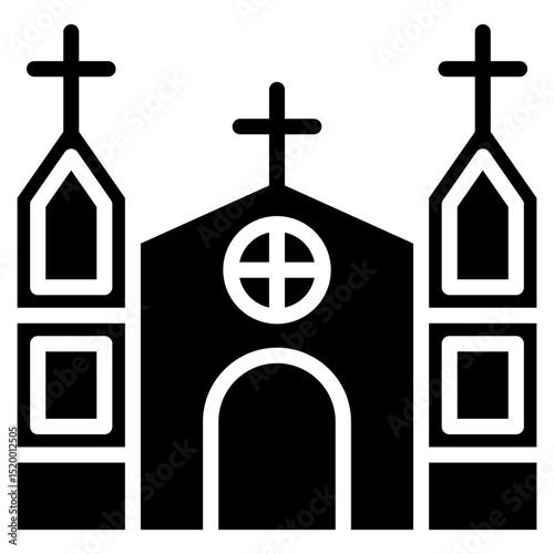 Cathedral glyph icon