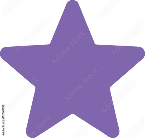 Purple Star Icon Cute Vector Illustration for Awards, Favorites, and Decoration