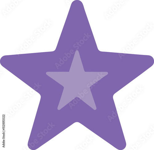 Purple Star Icon Cute Vector Illustration for Awards, Favorites, and Decoration