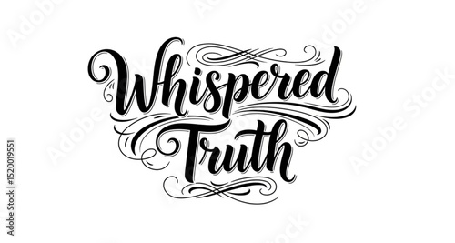 Whispered Truth - Elegant Script Typography Design | Decorative Calligraphy Text for Branding, Logos, and Apparel