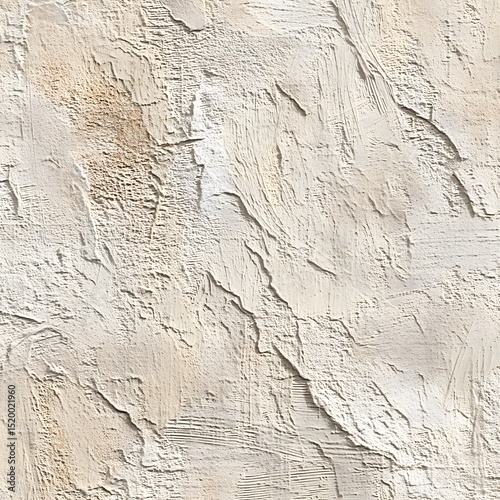Close up of a textured beige wall with cracks and uneven surface creating a rustic appearance
