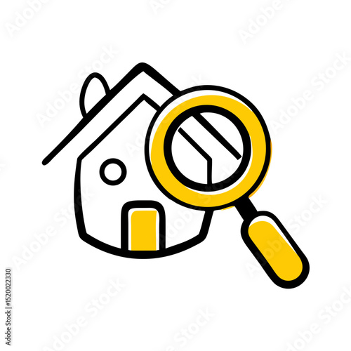 house searching concept illustration vector icon
