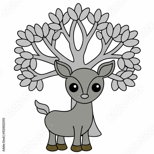 deer and tree