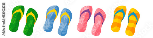 Summer flip-flops set – vector illustration