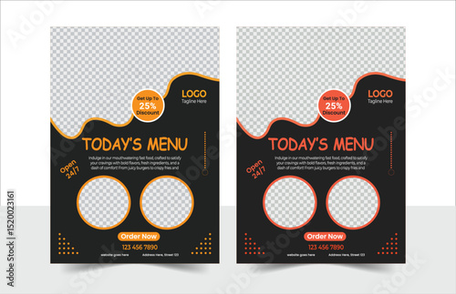 Delicious restaurant Food Flyer Template design appetizer Template healthy food flyer and restaurant café menu card design and bifold brochure design template.
