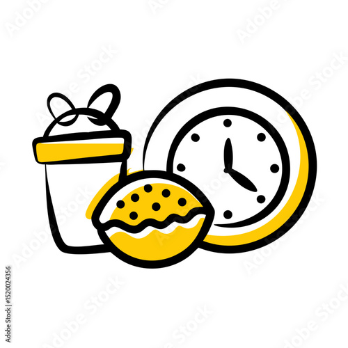 lunch time concept illustration vector icon