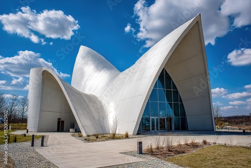 Futuristic Church with Abstract Architecture
